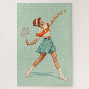 Vintage-Tennis-Aufschlag-Illustration