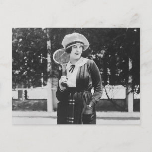Vintage Tennis-Fashion der 1920er Jahre Postkarte
