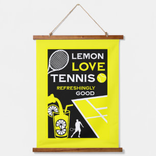 Vintage-Tennis-Limonade Wandteppich Mit Holzrahmen