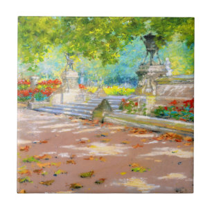 Vintage Terrasse, Park mit Aussicht (1887) zeichne Fliese