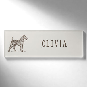 Vintage-Terrier-Personalisierung Namensschild Abze Namenschild