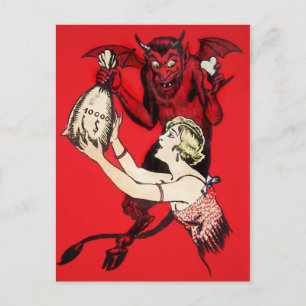 Vintage Teufel Postkarte
