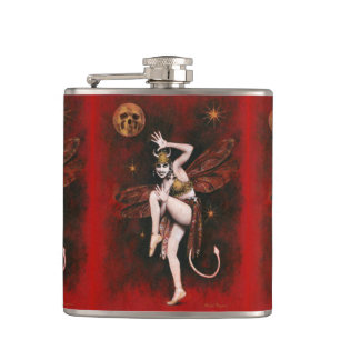 Vintage-Teufelsdamen-Flasche Flachmann
