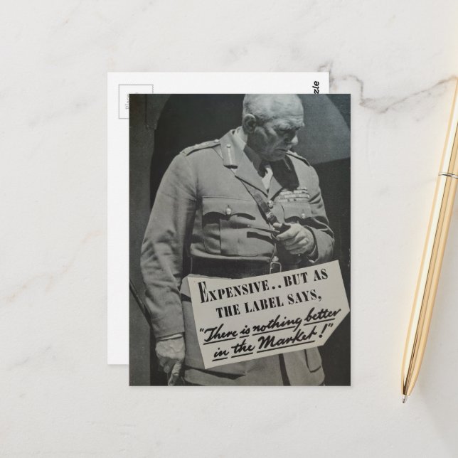 Vintage teurer Mann Collage Postkarte (Vorderseite/Rückseite Beispiel)