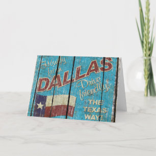 Vintage Texas - Carte de voeux Dallas