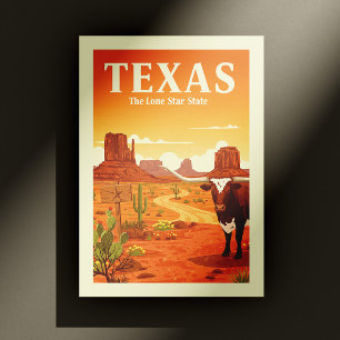 Vintage Texas Postkarte