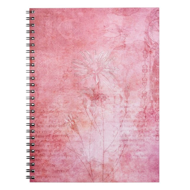 Vintage Textur Scrapbook Rosa Notizblock (Vorderseite)