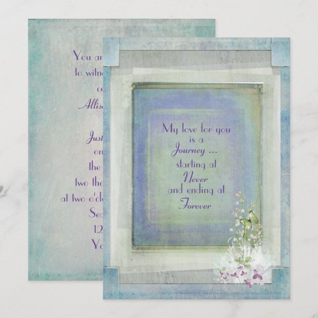 Vintage Texturhochzeit Einladung (Vorne/Hinten)