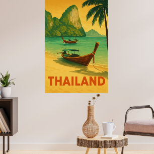 Vintage-Thailand-Strandparadies Poster