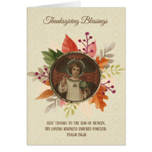 Vintage Thanksgiving Bénédiction religieuse Jésus