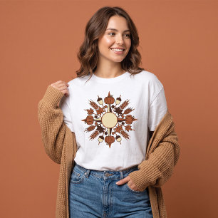 Vintage-Thanksgiving-Erntedankfest-Mandala-Kürbis T-Shirt