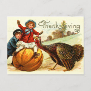 Vintage Thanksgiving Frolick Feiertagspostkarte