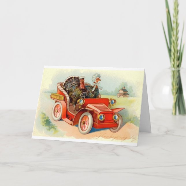 Vintage Thanksgiving Greeting Card Feiertagskarte (Vorderseite)