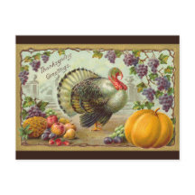 Vintage-Thanksgiving-Grüße-Postkarte