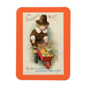 Vintage Thanksgiving Pilger Magnet