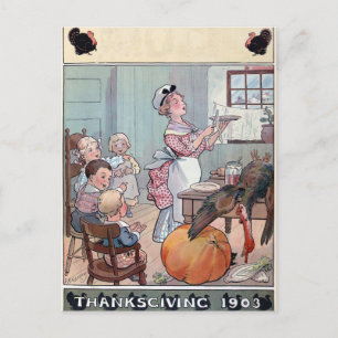 Vintage Thanksgiving Postkarte