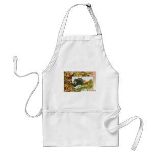 Vintage Thanksgiving, Wilde Truthähne Herbstfarben Schürze