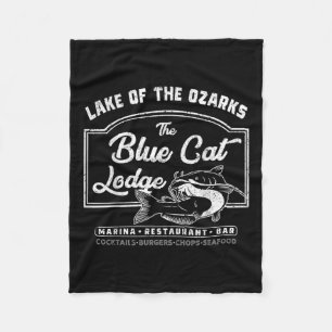 Vintage The Blue Cat Lodge Lake Of The Ozarks Fleecedecke
