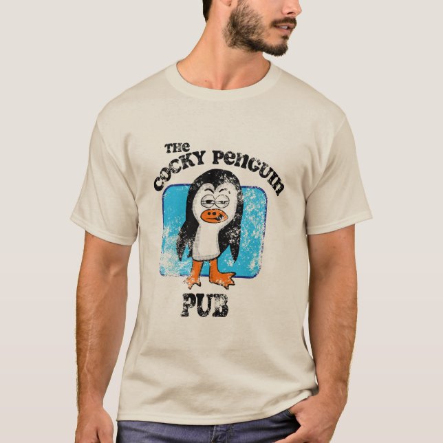 Vintage The Cocky Penguin Pub T-Shirt (Vorderseite)