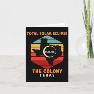 Vintage The Colony Texas Totale Sonnenfinsternis 2 Karte