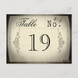 Vintage-Ticket-Hochzeitstisch-Nummern Postkarte