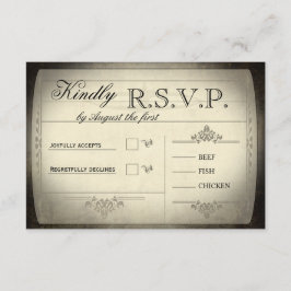 Vintage Tickethochzeit RSVP