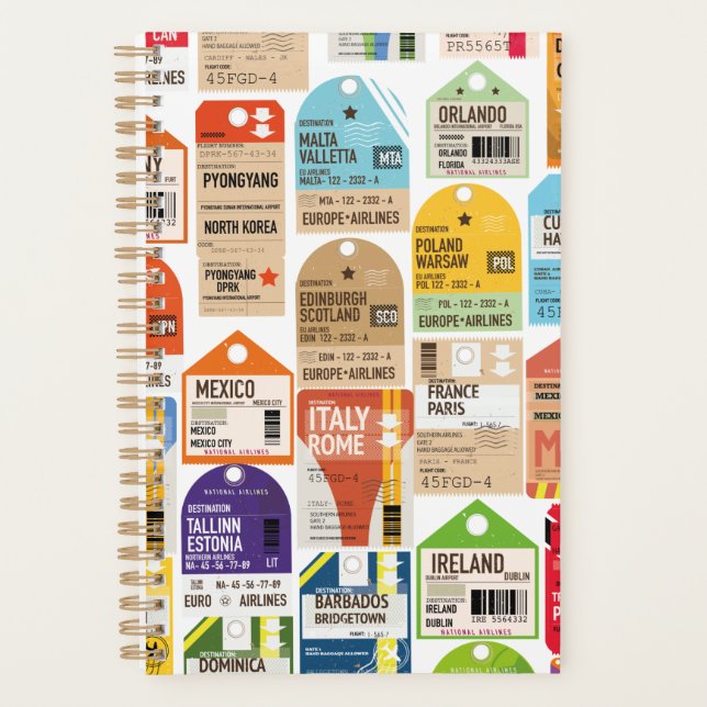 Vintage-Ticketmuster. Gepäckanhänger Planer (Vorderseite)