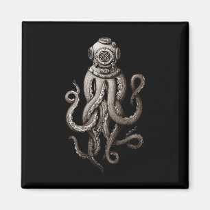 Vintage Tiefseetaucher Cthulhu Octopus Magnet