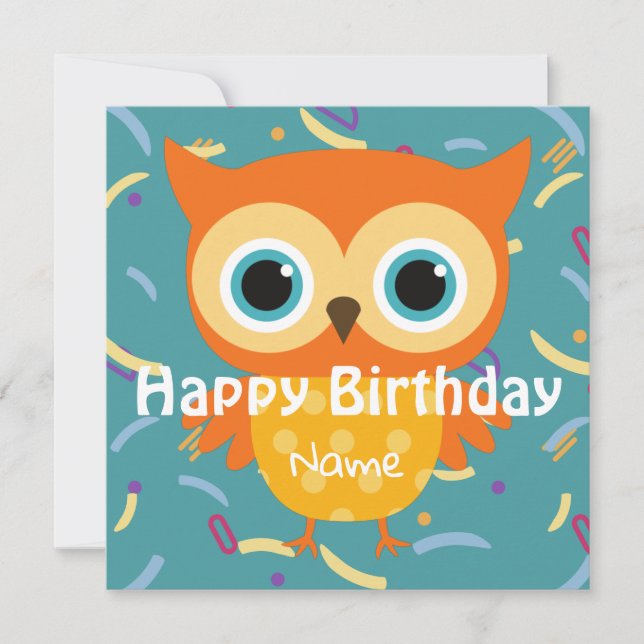 Vintage Tiere Geburtstag niedliche Flachkarte (Vorderseite)