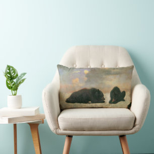 Vintage Tiere, Grizzly Bars von Albert Bierstadt Lendenkissen