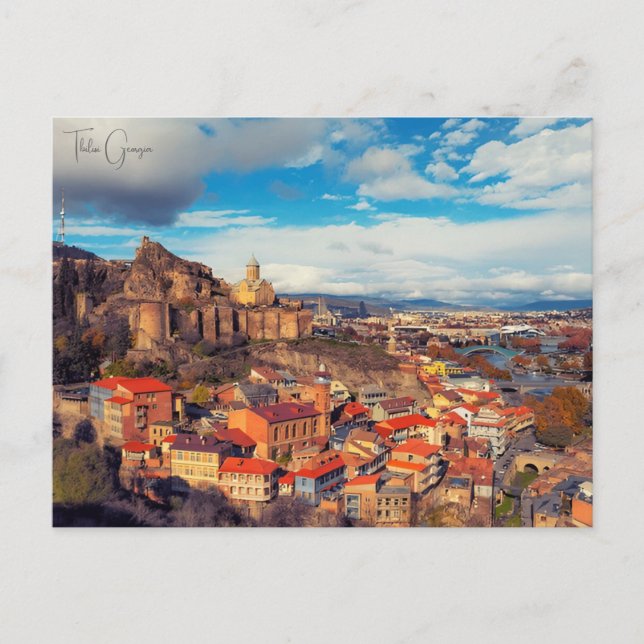 Vintage Tiflis Georgien Gebäude Stadtscape Postkarte (Vorderseite)