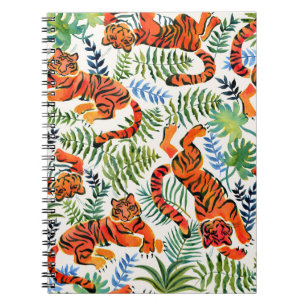 Vintage-Tiger-Dschungel-Aquarell Notizblock
