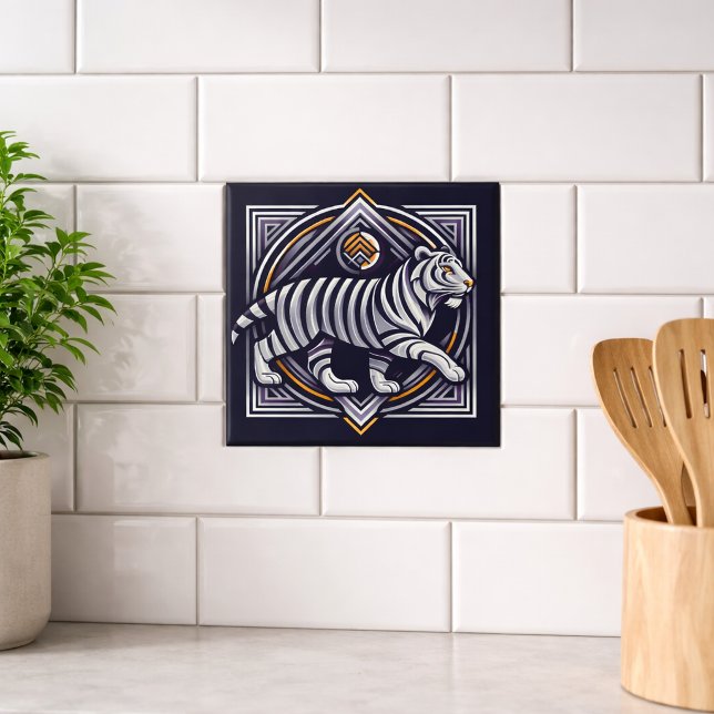 Vintage Tiger Navy Blau Fliese (Von Creator hochgeladen)