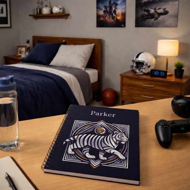 Vintage Tiger Navy Blau Notizblock (Von Creator hochgeladen)