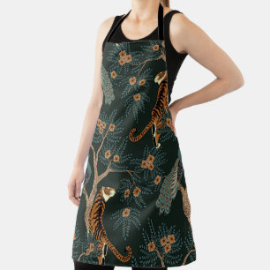 Vintage Tiger und Pfau Schürze
