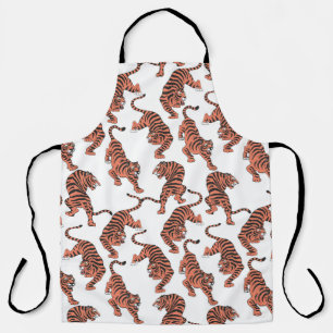 Vintage Tiger, von Hand gezeichnet nahtloses Muste Schürze