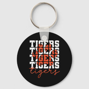Vintage Tigers Schule Sport Name Geist Zurück zur Schlüsselanhänger
