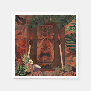 Vintage Tiki Aloha Hawaiian Luau Geburtstagsfeier Serviette