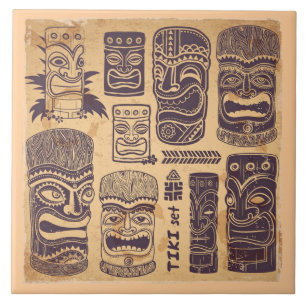 Vintage-Tiki-Set Fliese