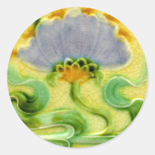 Vintage Tile Design Kunst und Handwerk Jugendstil Runder Aufkleber