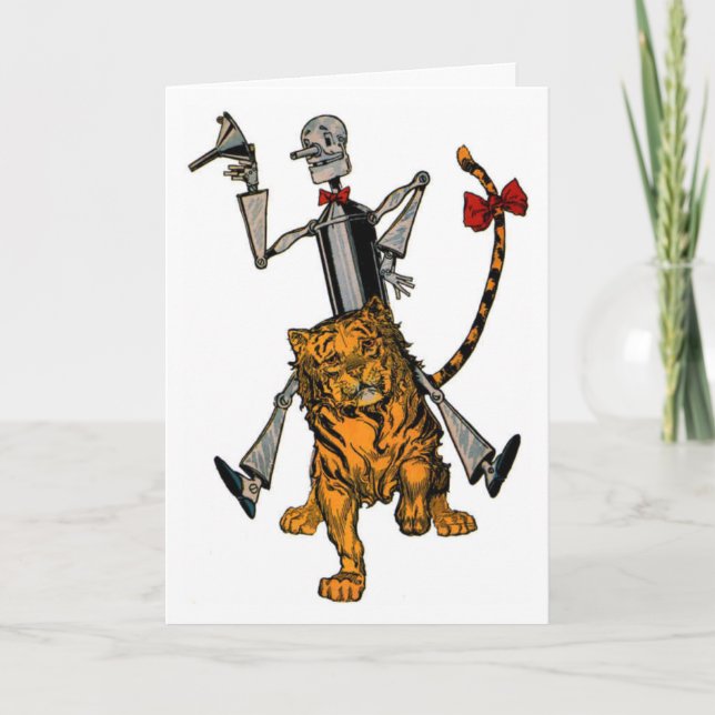 Vintage Tinman and Lion Card Karte (Vorderseite)