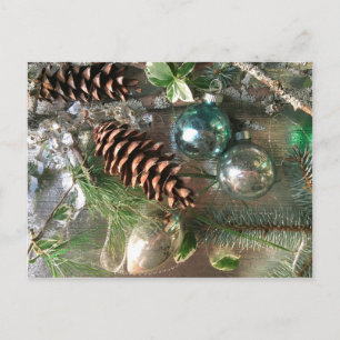 Vintage TINSEL- und Weihnachtsschmuck POSTCARD Postkarte