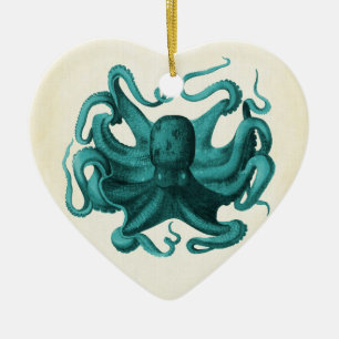 Vintage Tintenfisch Keramikornament