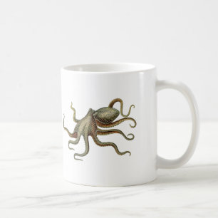 Vintage Tintenfischkreatur Kaffeetasse