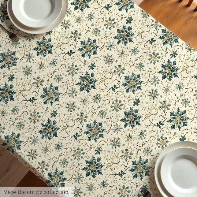 Vintage Tischdecke mit Aquarellfarben (Artistic vintage tablecloth with watercolor detail)