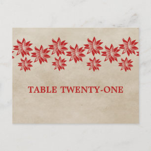 Vintage Tischnummer Rote Flora Postkarte