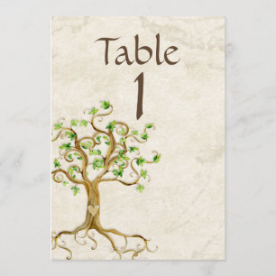 Vintage Tischnummer zum Schwenken Tree Root Tan