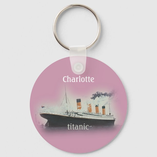 Vintage Titanic Ocean Liner Girl Pink Name Schiff Schlüsselanhänger (Vorderseite)