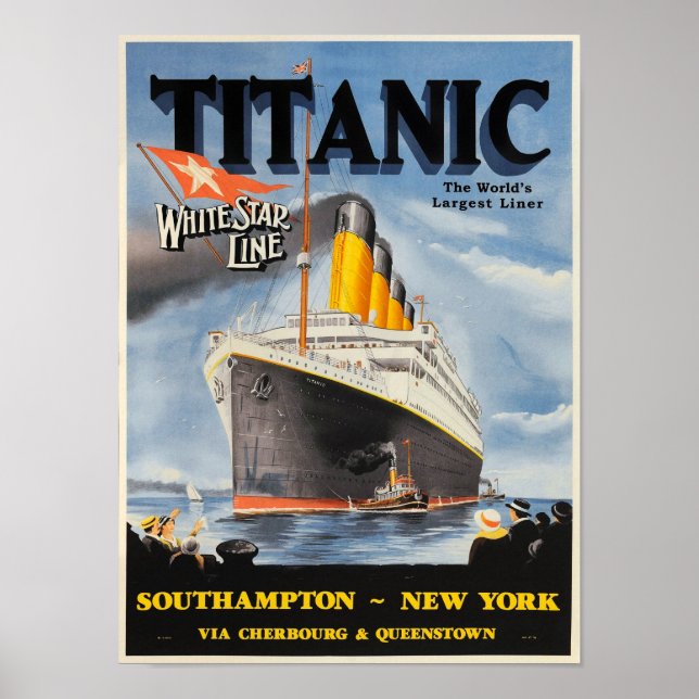 Vintage Titanic White Star Line Advertisement Poster (Vorne)
