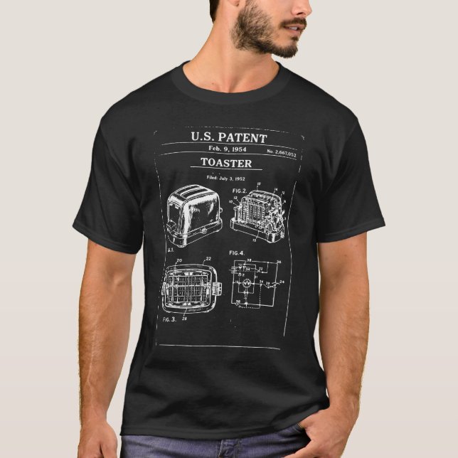 Vintage toaster Patent Print T-Shirt (Vorderseite)